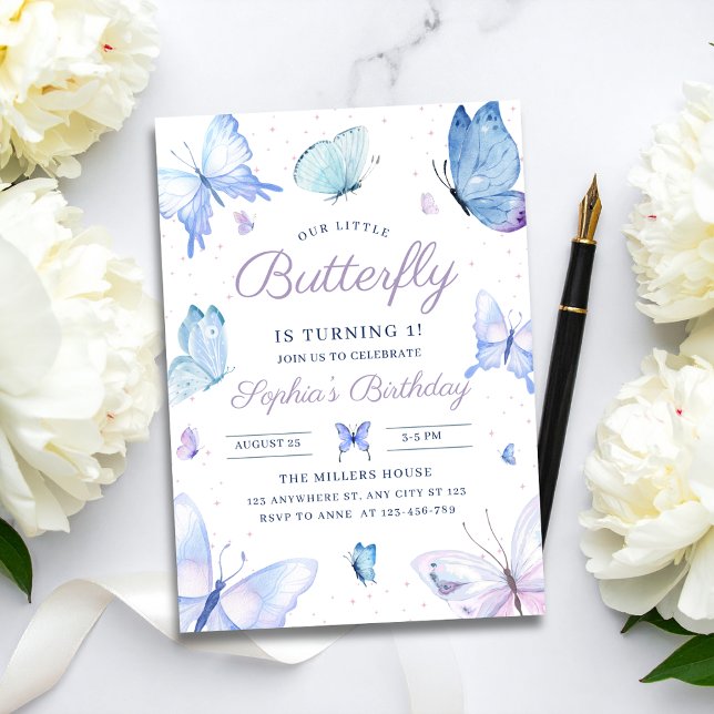 Invitación Cumpleaños de mariposas para niñas jardín Fiesta d (Subido por el creador)