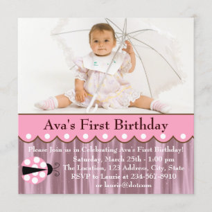 Invitación Cumpleaños de Mariquita Rosa