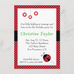 Invitación Cumpleaños de Mariquita y Lunares
