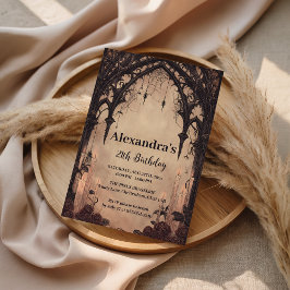 Invitación Cumpleaños de Medianoche con Arco Gótico