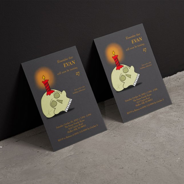 Invitación Cumpleaños de Memento Mori Halloween (Subido por el creador)