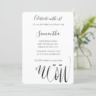 Invitación Cumpleaños de Meow Cat