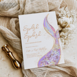 Invitación Cumpleaños de Mermaid Tail Splish Splash