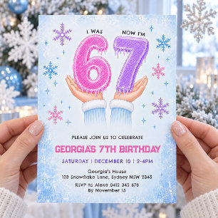 Invitación Cumpleaños de moda 6 7 Meme de invierno seis siete