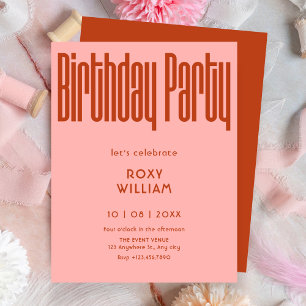 Invitación Cumpleaños de Modern Retro