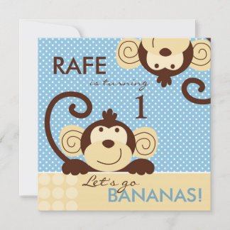 Invitación Cumpleaños de Mono de Hod