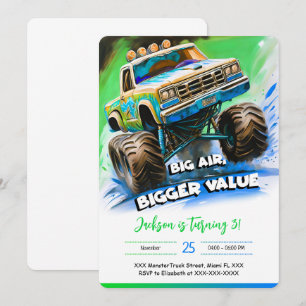 Invitación Cumpleaños de Monster Truck