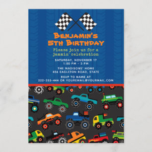 Invitación Cumpleaños de Monster Truck