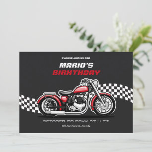 Invitación cumpleaños de moto clásico