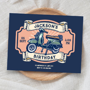 Invitación Cumpleaños de motocicleta clásica vintage retro