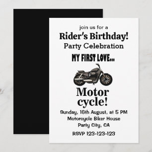 Invitación Cumpleaños de Motocicleta Motocicleta Clásica Moto