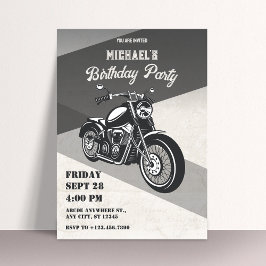 Invitación Cumpleaños de motocicleta retro vintage