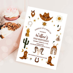 Invitación Cumpleaños de Muchacho de Rancho del Rodeo Vaquero