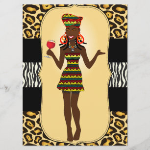 Invitación Cumpleaños de mujer africana Fiesta de soltera Des