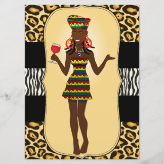 Invitación Cumpleaños de mujer africana Fiesta de soltera Des