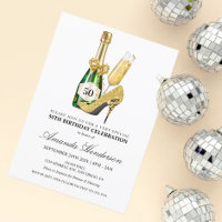 Cumpleaños de mujer con tacones de oro y champán