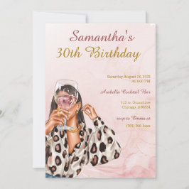 Invitación Cumpleaños de mujer en oro rosa