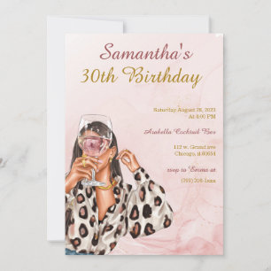 Invitación Cumpleaños de mujer en oro rosa