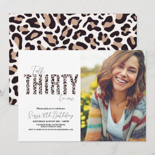 Invitación Cumpleaños de Mujeres Leopardo Fotográfico "Talk T