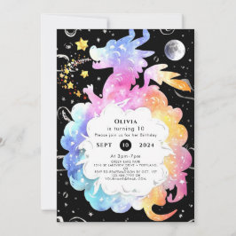 Invitación Cumpleaños de Mystical Boho Dragon