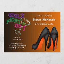 Invitación cumpleaños de naranja Stilettos