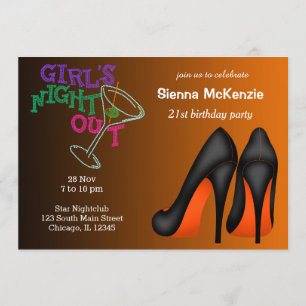 Invitación cumpleaños de naranja Stilettos