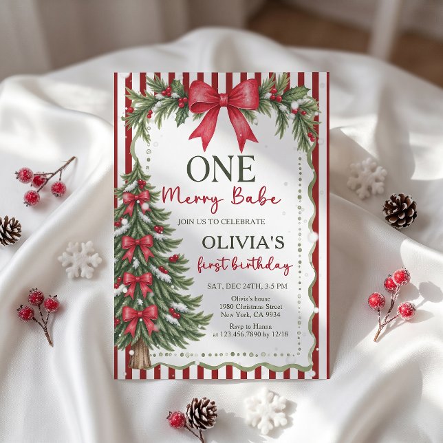 Invitación Cumpleaños de Navidad de un bebé alegre (Subido por el creador)
