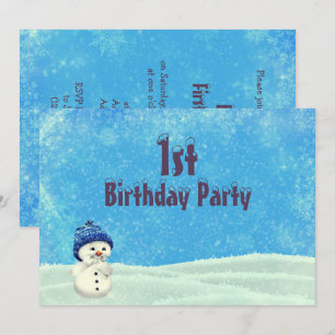 Invitación Cumpleaños de Navidad del travieso muñeco de nieve
