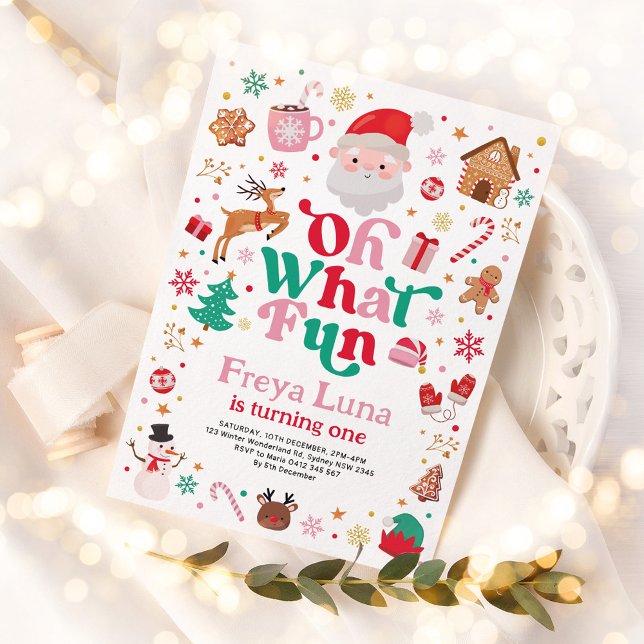 Invitación Cumpleaños de Navidades Cuidados Oh Qué Divertido  (Subido por el creador)