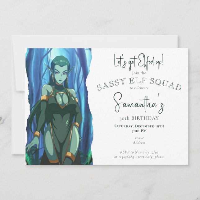 Invitación Cumpleaños de Navidades de vacaciones adultos Sass (Anverso)