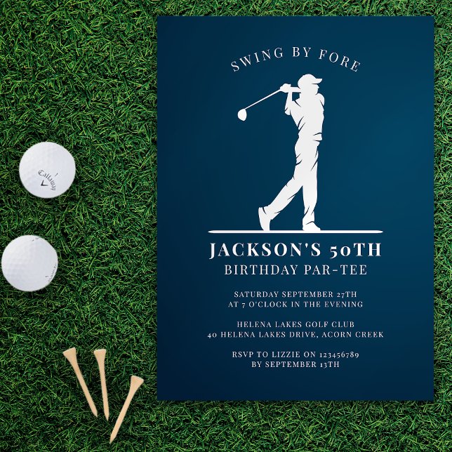 Invitación Cumpleaños de Navy Blue Golf Par-tee (Subido por el creador)