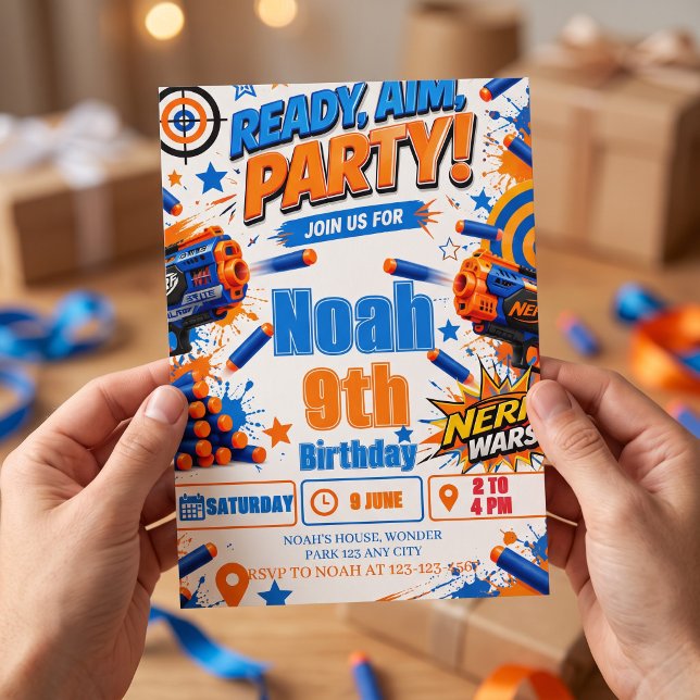 Invitación Cumpleaños de Nerf  (Subido por el creador)