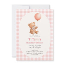 Cumpleaños de niña 1er oso de peluche lindo globo