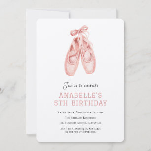 Invitación Cumpleaños de niña 5 años ballet