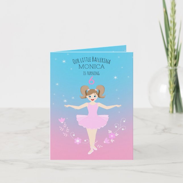 Invitación Cumpleaños de niña Bailarina Bonita (Anverso)