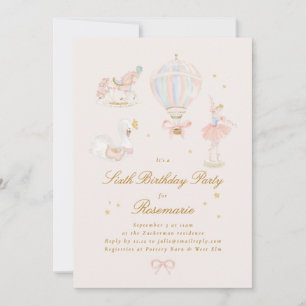 Invitación Cumpleaños de niña bailarina de cuento de hadas pr