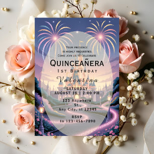 Invitación Cumpleaños de niña bebé Castillo de Cuento de Hada