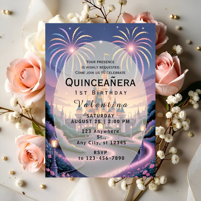 Invitación Cumpleaños de niña bebé Castillo de Cuento de Hada (Subido por el creador)