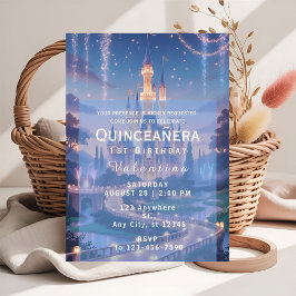 Invitación Cumpleaños de niña bebé castillo de cuento de hada