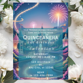 Invitación Cumpleaños de niña bebé Castillo de Cuento de Hada