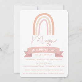 Invitación Cumpleaños de niña boho arcoíris