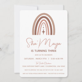 Invitación Cumpleaños de niña boho arcoíris