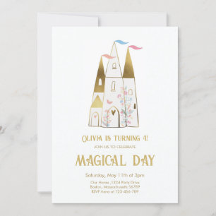 Invitación Cumpleaños de niña Castillo de Princesa Día Mágico
