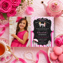 Cumpleaños de niña con fiesta de té rosa Chic Lind