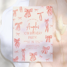 Cumpleaños de niña con lazo rosa caprichoso