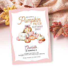 Invitación Cumpleaños de niña con lazos en la parcela de cala