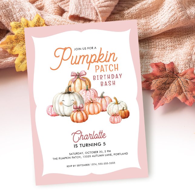 Invitación Cumpleaños de niña con lazos en la parcela de cala (Subido por el creador)