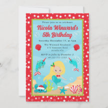 Cumpleaños de niña con sirena de Navidad rubia lin