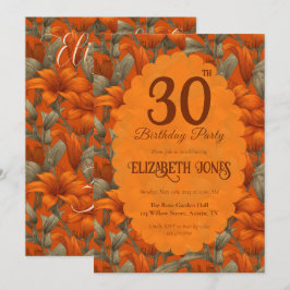 Invitación Cumpleaños de niña con tema de lirios personalizad
