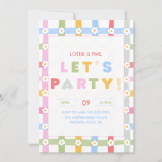 Invitación Cumpleaños de niña Daisy para cualquier edad